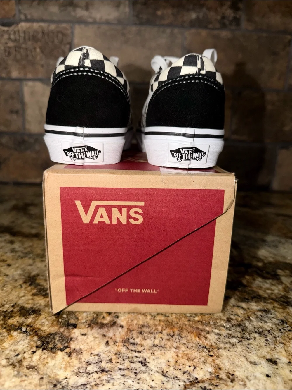 Vans Kids Old Skool Checkerboard Black & White Shoes